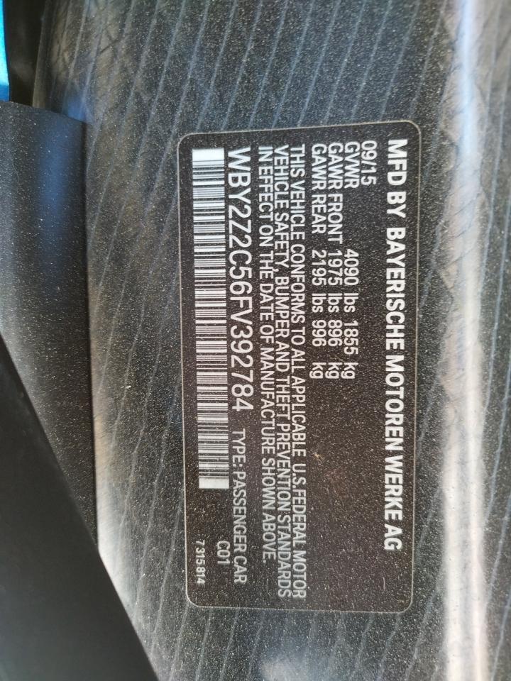 Photo 10 from auction – 2015 BMW I8 with VIN WBY2Z2C56FV392784