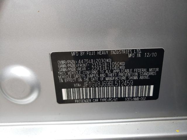 Photo 10 from auction – 2011 SUBARU IMPREZA WR with VIN JF1GV8J69BL512459