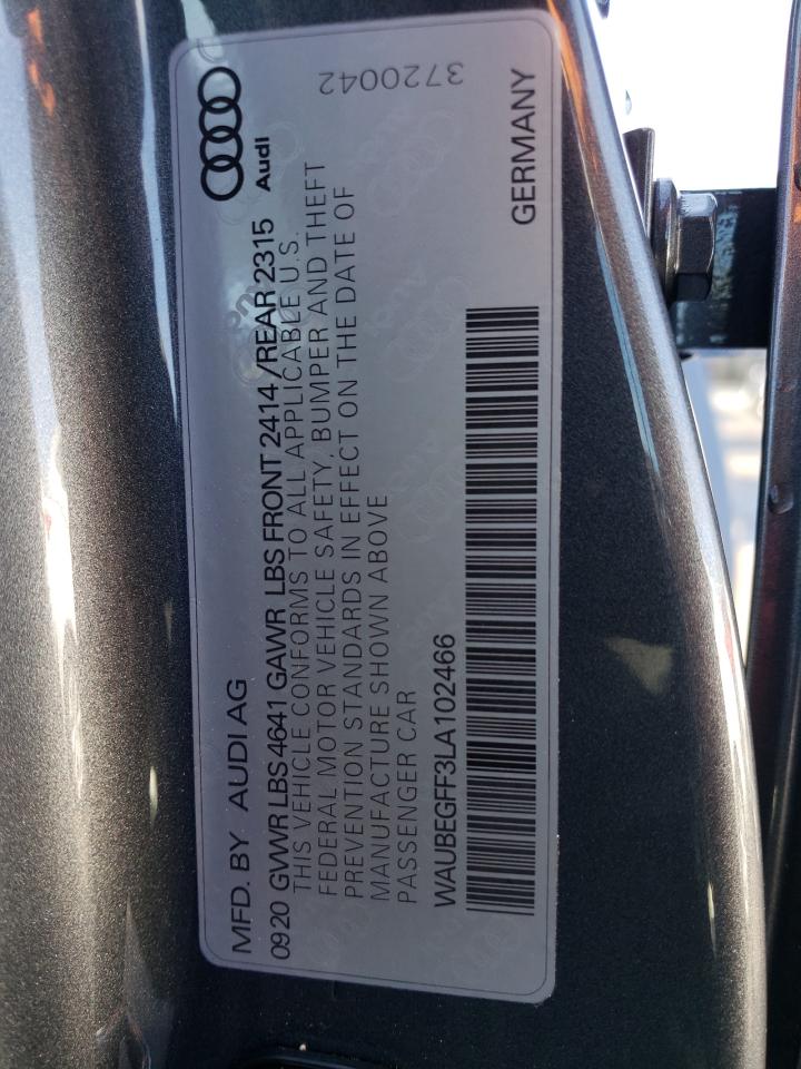 Photo 10 from auction – 2020 AUDI A3 S-LINE with VIN WAUBEGFF3LA102466