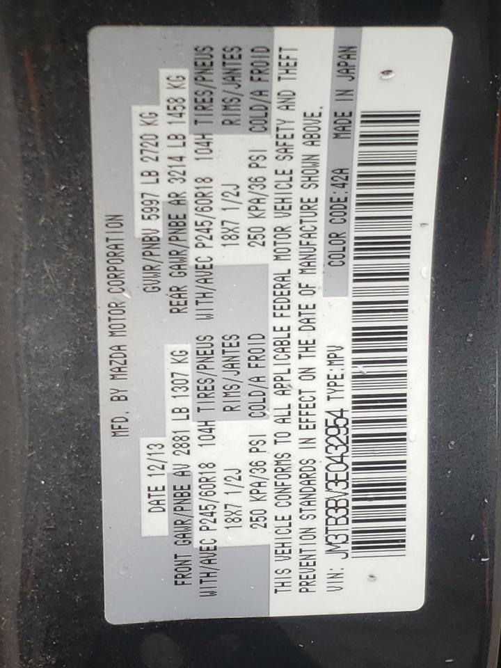 Photo 10 from auction – 2014 MAZDA CX-9 SPORT with VIN JM3TB3BV3E0432954