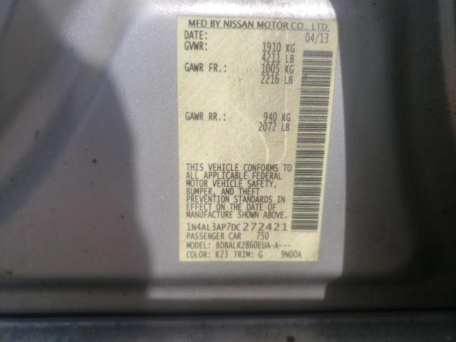 Photo 10 from auction – 2013 NISSAN ALTIMA 2.5 with VIN 1N4AL3AP7DC272421