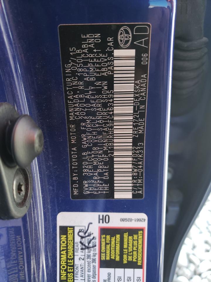 Photo 10 from auction – 2015 TOYOTA COROLLA L with VIN 2T1BURHE9FC463495