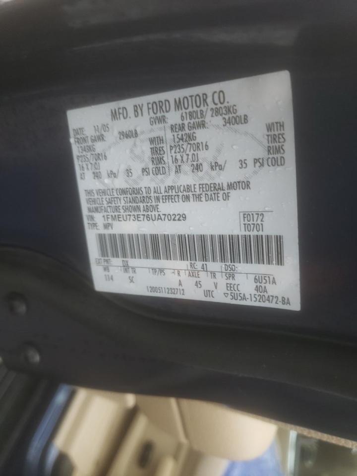 Foto 10 de la subasta – 2006 FORD EXPLORER X con VIN 1FMEU73E76UA70229