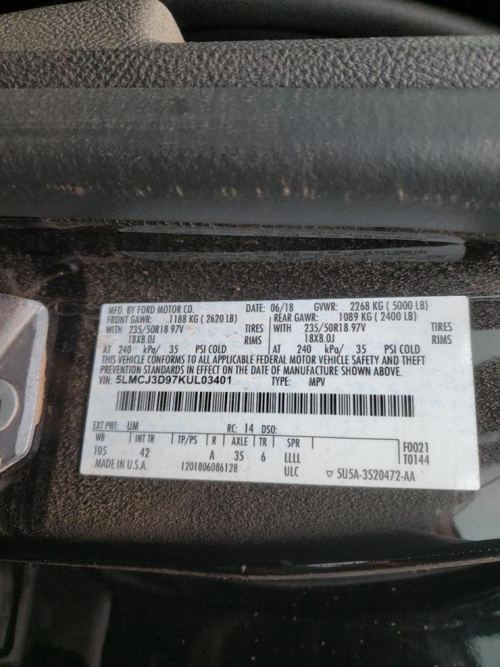 Photo 10 from auction – 2019 LINCOLN MKC RESERV with VIN 5LMCJ3D97KUL03401