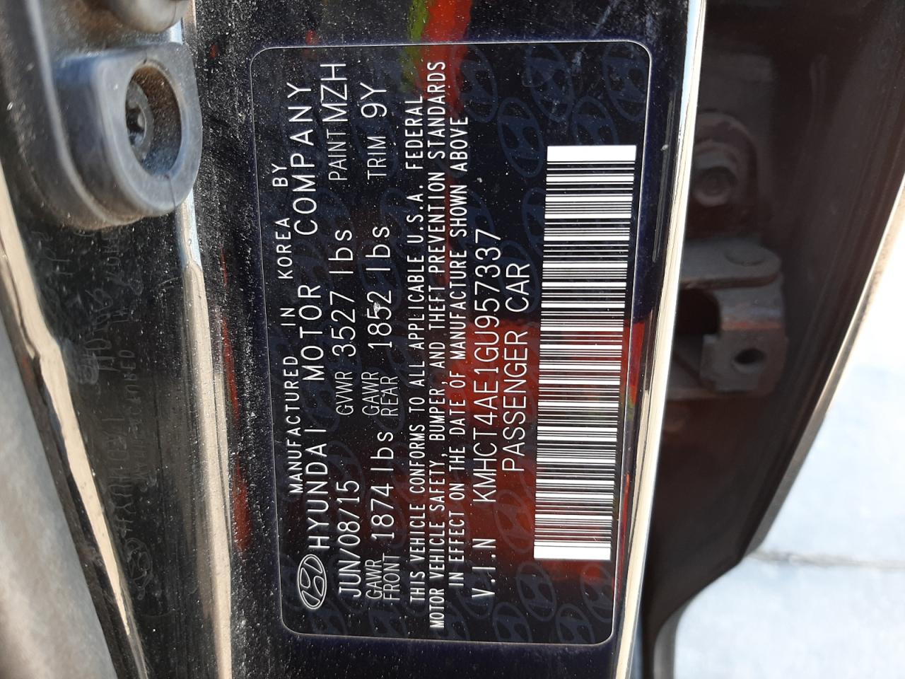 Photo 10 from auction – 2016 HYUNDAI ACCENT SE with VIN KMHCT4AE1GU957337