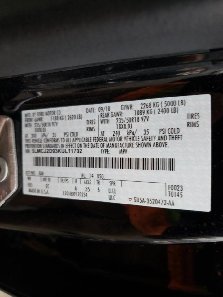 Photo 10 from auction – 2019 LINCOLN MKC SELECT with VIN 5LMCJ2D93KUL11702