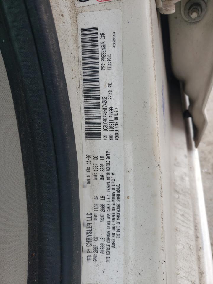 Photo 10 from auction – 2008 CHRYSLER SEBRING LX with VIN 1C3LC46R78N174202