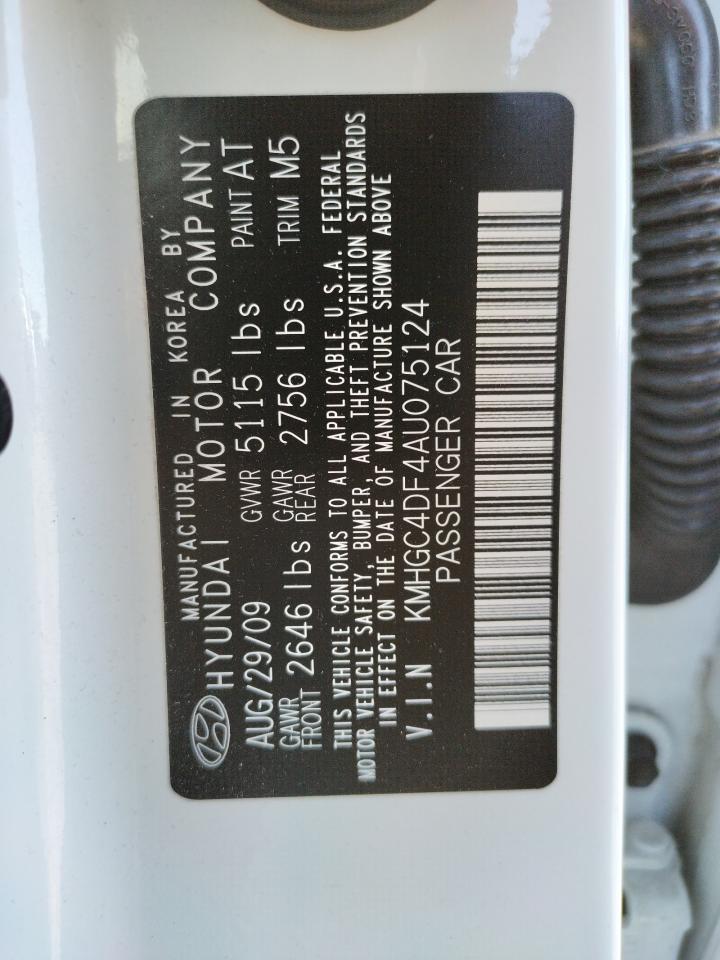 Photo 10 from auction – 2010 HYUNDAI GENESIS 4. with VIN KMHGC4DF4AU075124