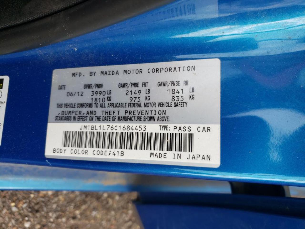 Photo 10 from auction – 2012 MAZDA 3 I with VIN JM1BL1L76C1684453