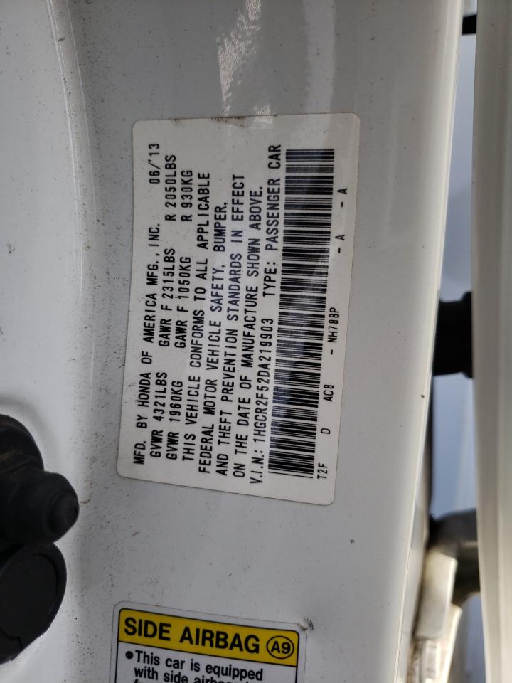 Photo 10 from auction – 2013 HONDA ACCORD SPO with VIN 1HGCR2F52DA219903