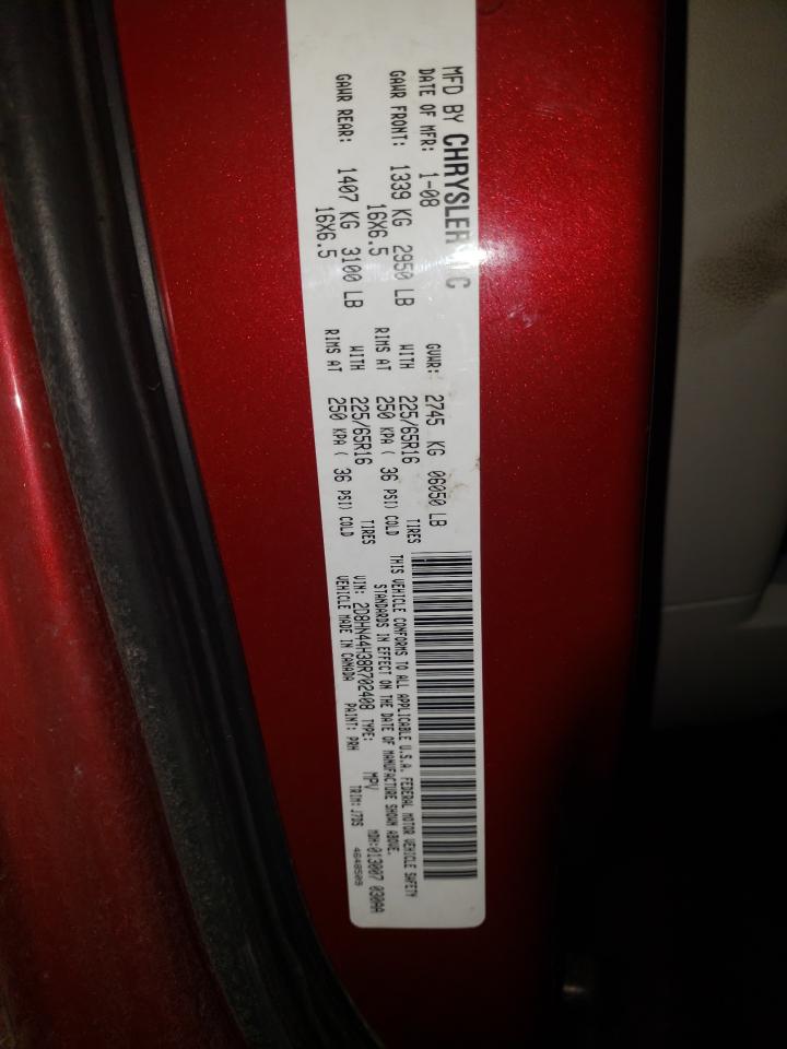 Photo 10 from auction – 2008 DODGE GRAND CARA with VIN 2D8HN44H38R702408