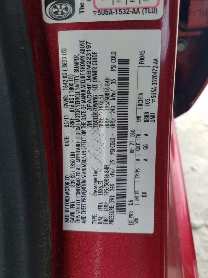 Photo 10 from auction – 2011 FORD FIESTA SES with VIN 3FADP4FJ4BM223197