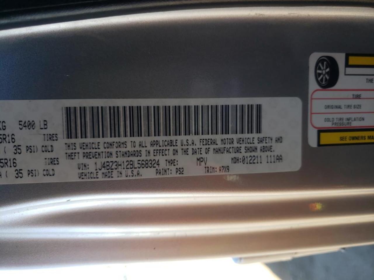 Photo 10 from auction – 2011 JEEP WRANGLER U with VIN 1J4BZ3H12BL568324