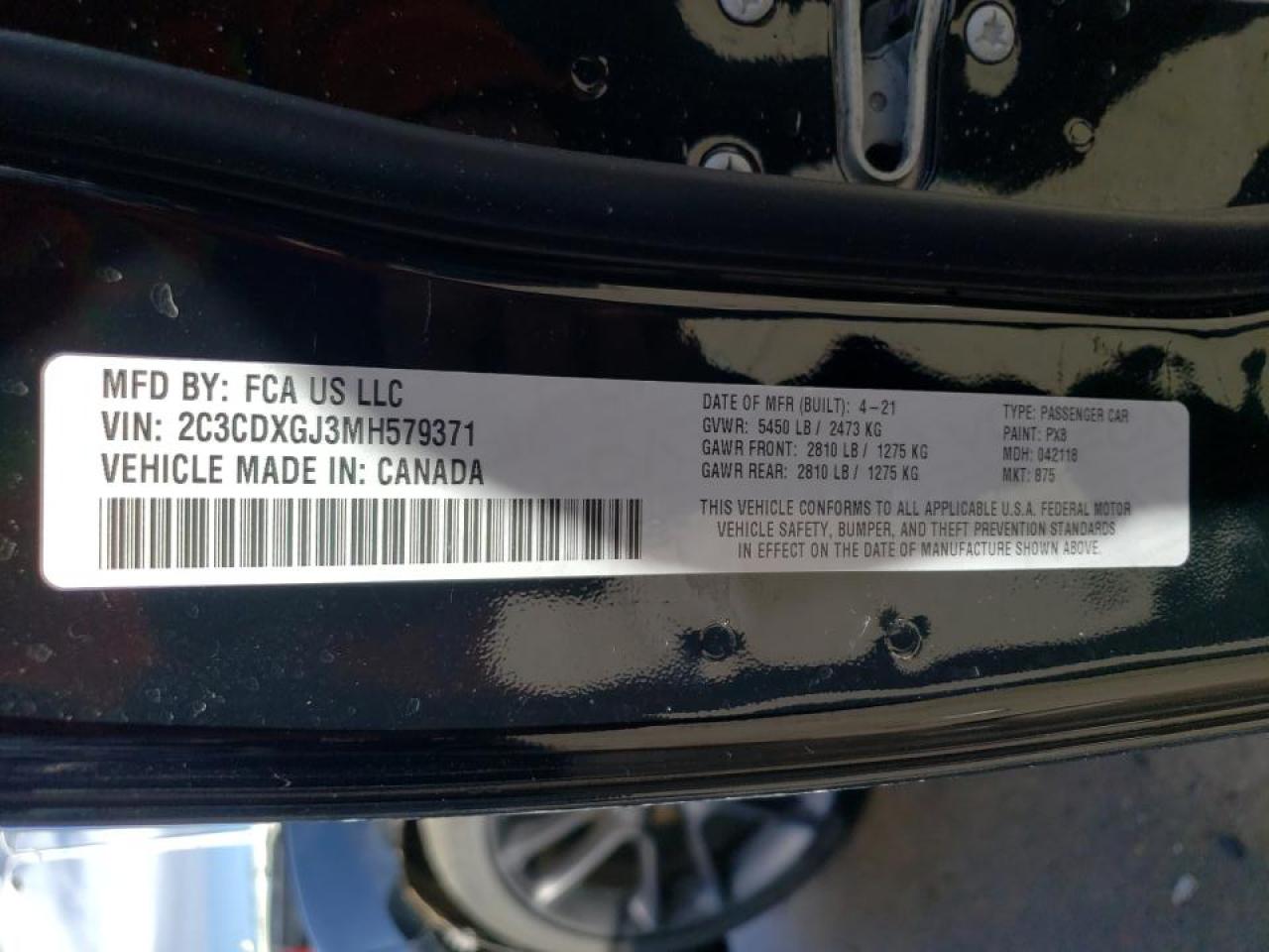 Photo 10 from auction – 2021 DODGE CHARGER SC with VIN 2C3CDXGJ3MH579371