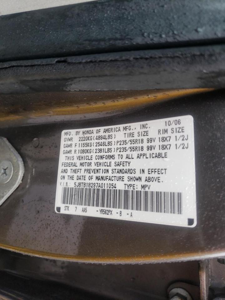 Photo 10 from auction – 2007 ACURA RDX with VIN 5J8TB18297A011054