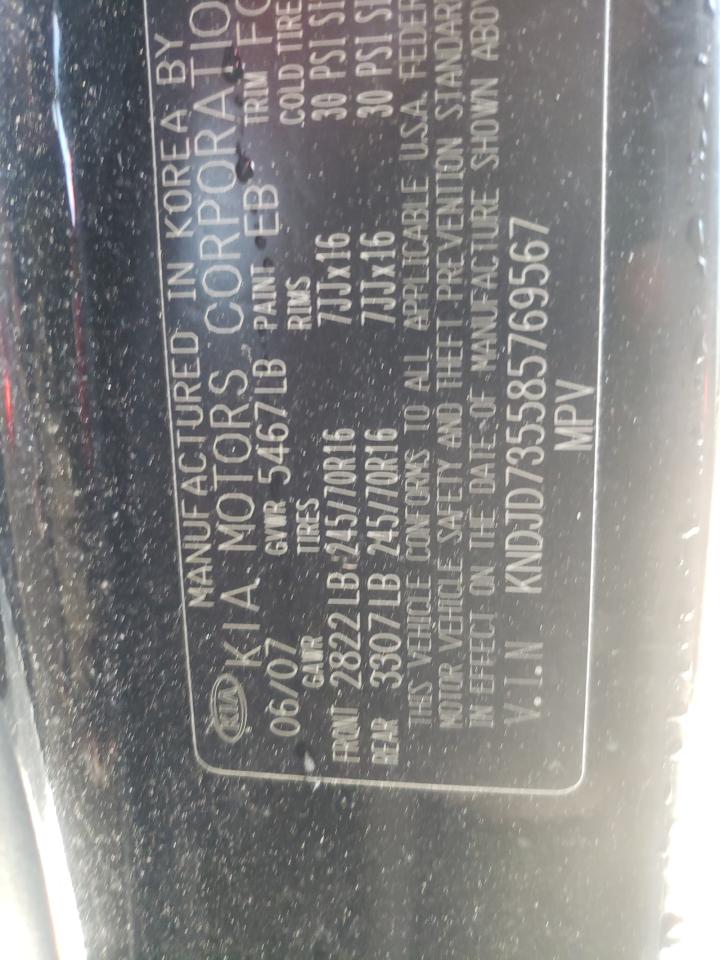 Photo 10 from auction – 2008 KIA SORENTO EX with VIN KNDJD735585769567