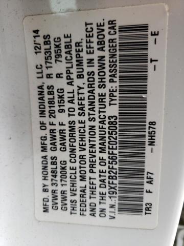 Photo 10 from auction – 2015 HONDA CIVIC LX with VIN 19XFB2F56FE025083