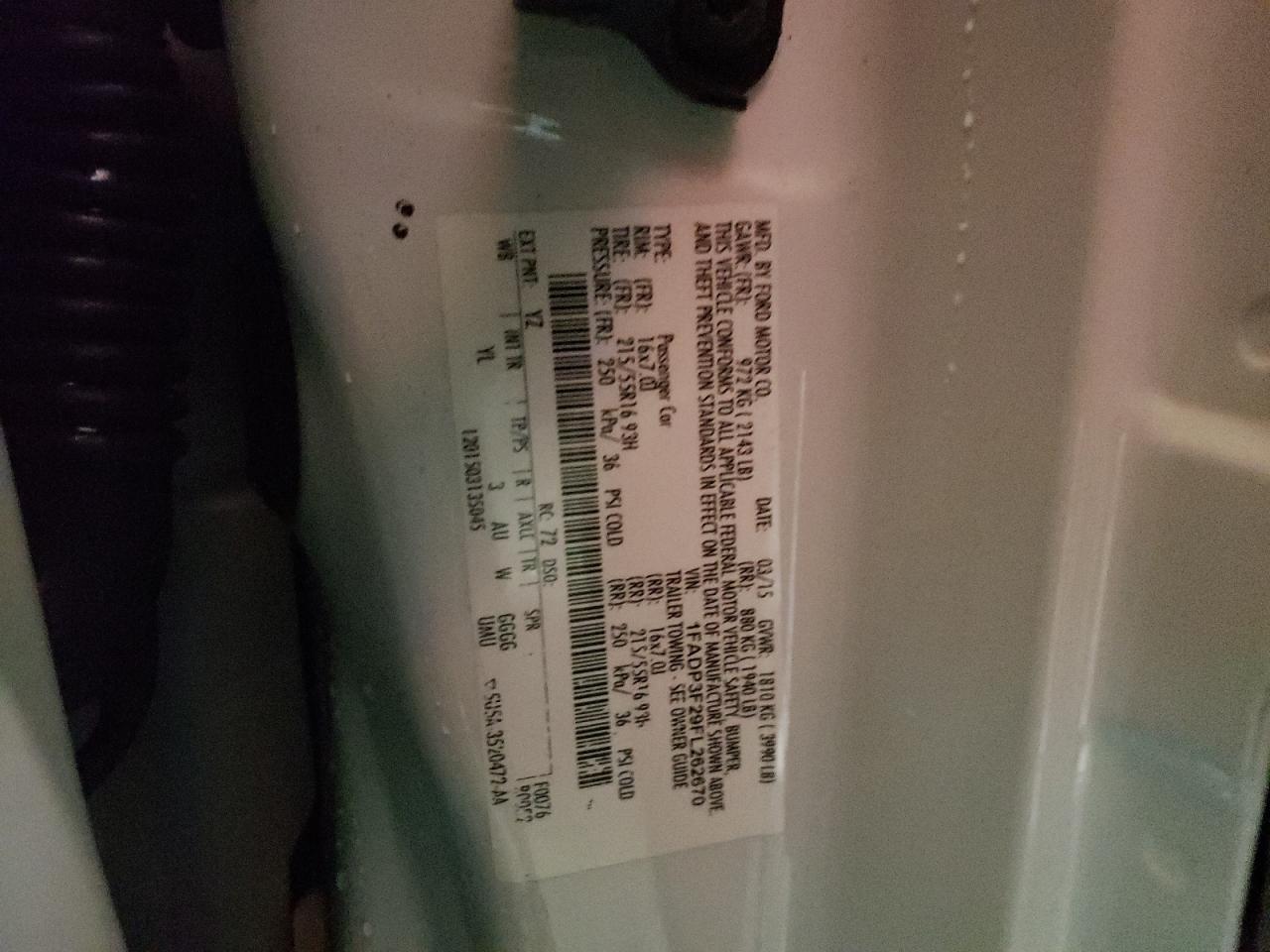 Photo 10 from auction – 2015 FORD FOCUS SE with VIN 1FADP3F29FL262670