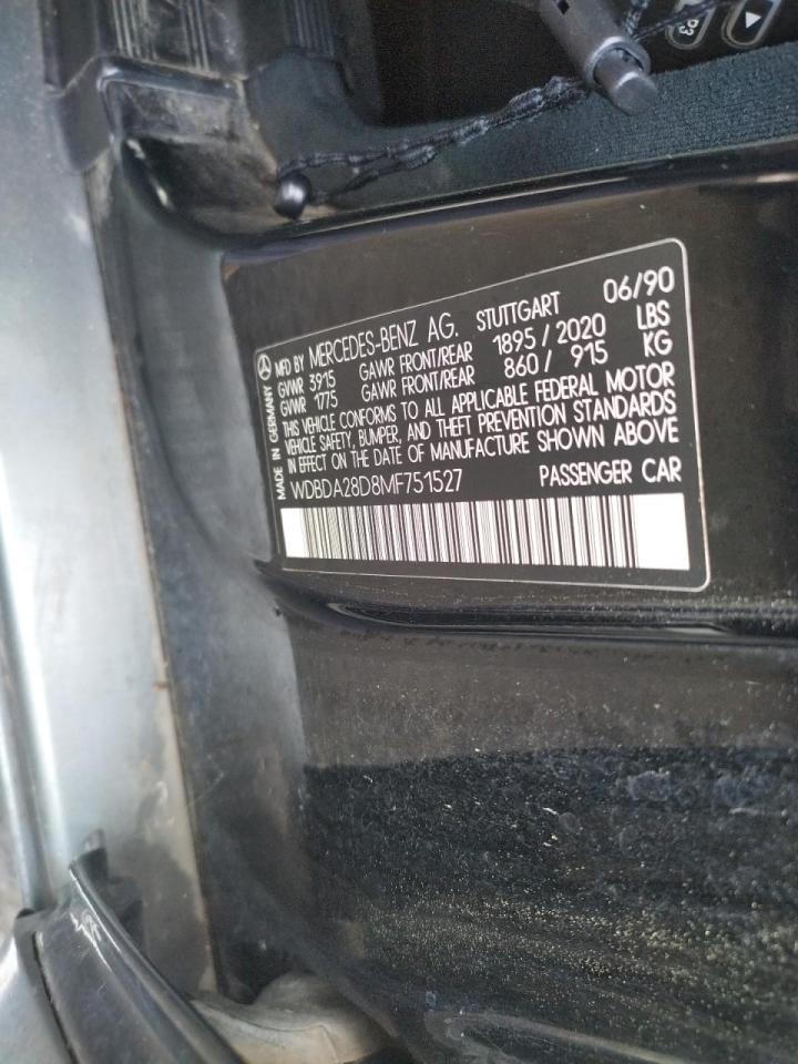 Photo 10 from auction – 1991 MERCEDES-BENZ 190 E 2.3 with VIN WDBDA28D8MF751527