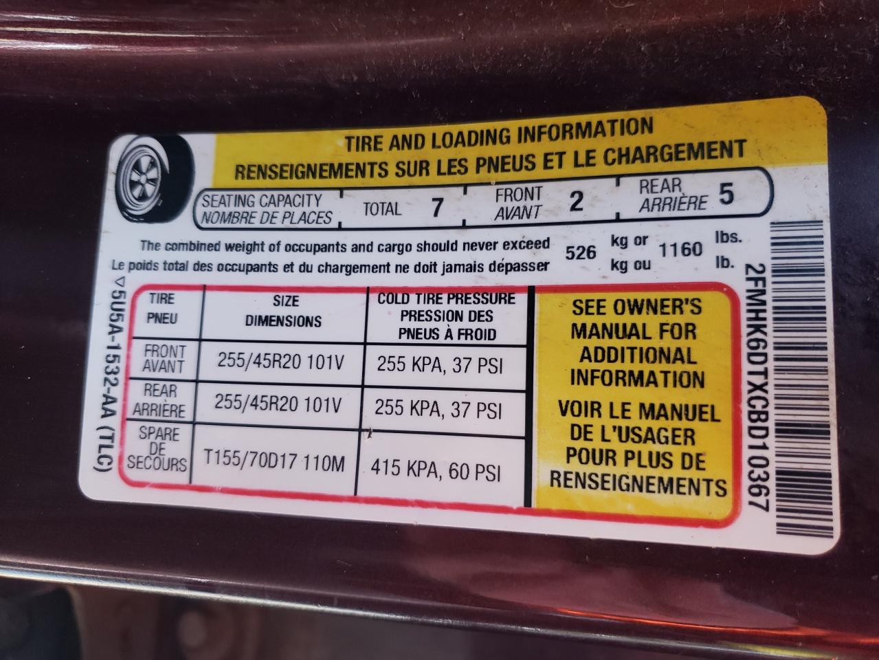 Photo 10 from auction – 2012 FORD FLEX LIMIT with VIN 2FMHK6DTXCBD10367
