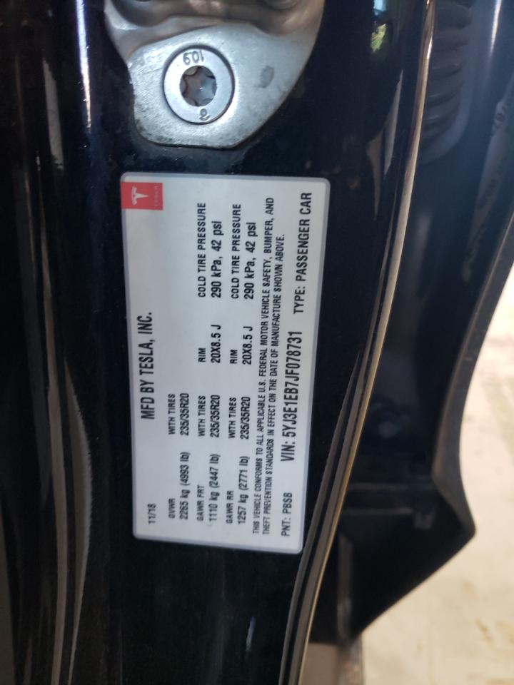 Photo 10 from auction – 2018 TESLA MODEL 3 with VIN 5YJ3E1EB7JF078731