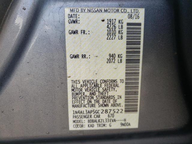 Photo 10 from auction – 2016 NISSAN ALTIMA 2.5 with VIN 1N4AL3AP5GC287522
