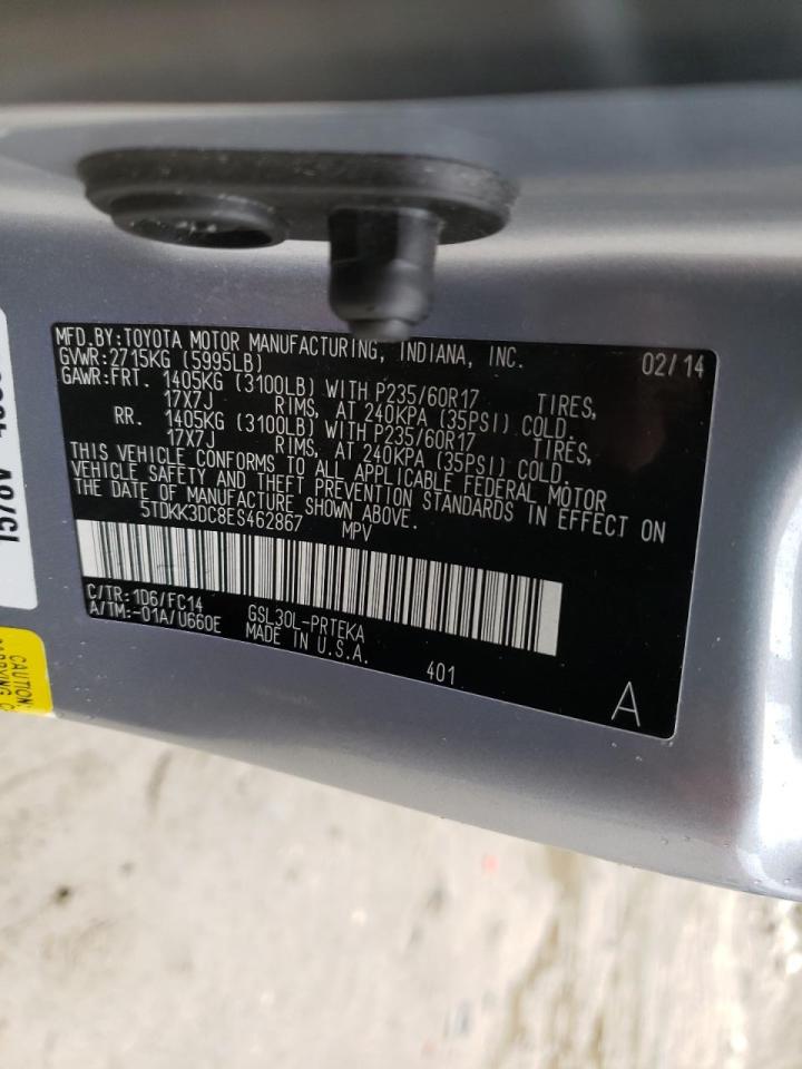 Photo 10 from auction – 2014 TOYOTA SIENNA LE with VIN 5TDKK3DC8ES462867