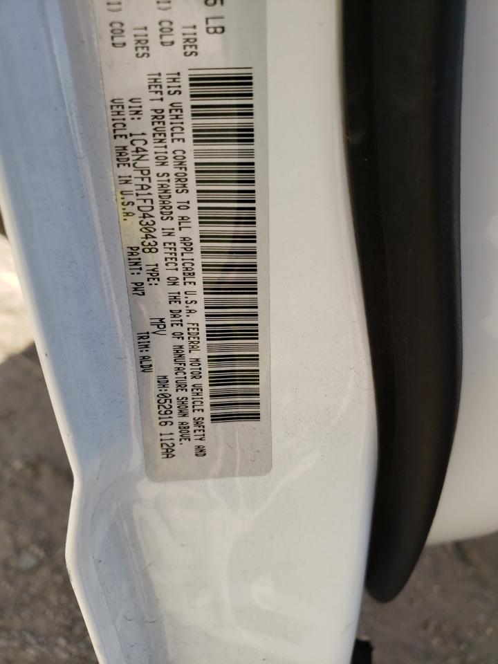 Photo 10 from auction – 2015 JEEP PATRIOT LA with VIN 1C4NJPFA1FD430438