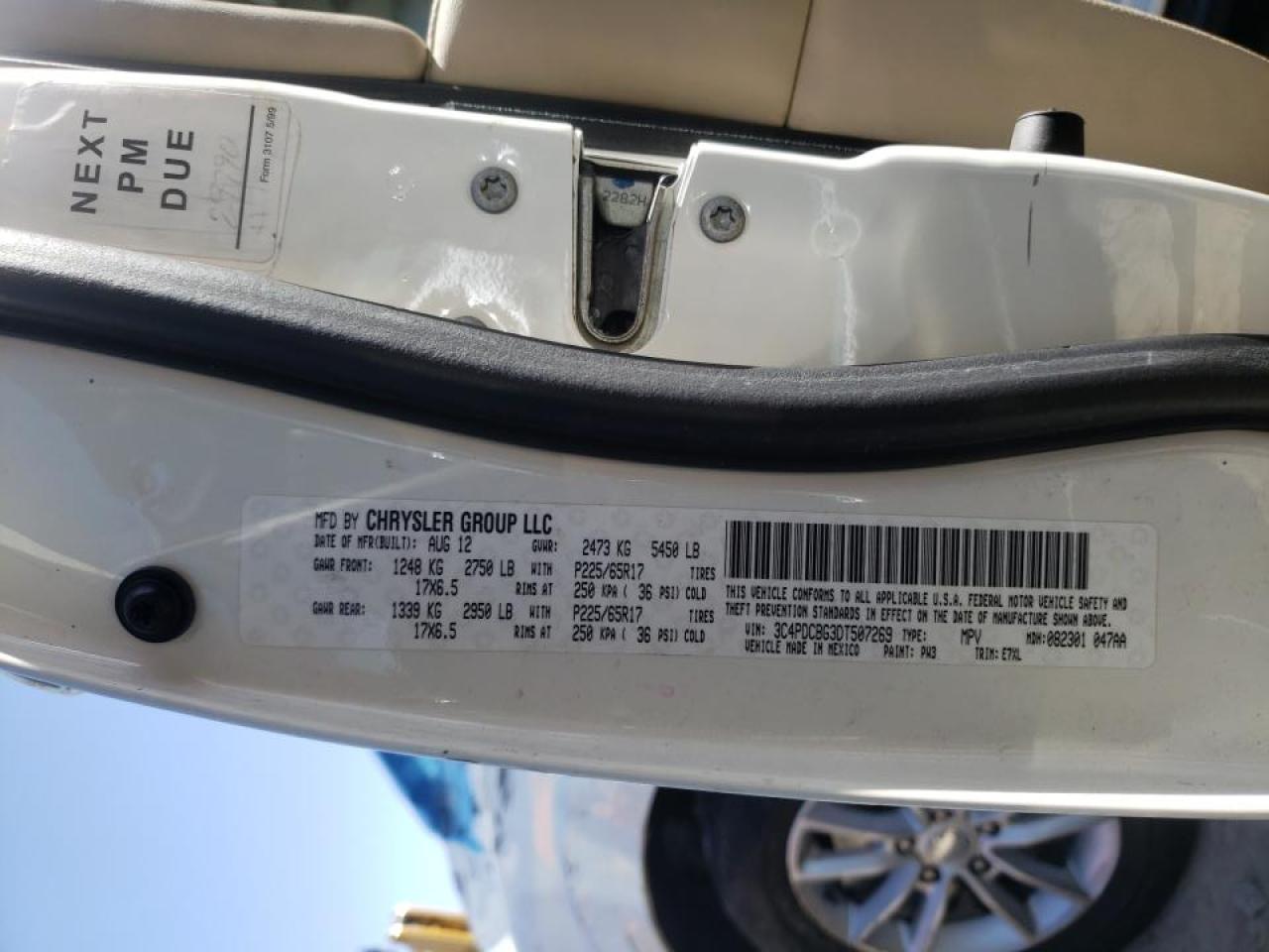 Photo 10 from auction – 2013 DODGE JOURNEY SX with VIN 3C4PDCBG3DT507269