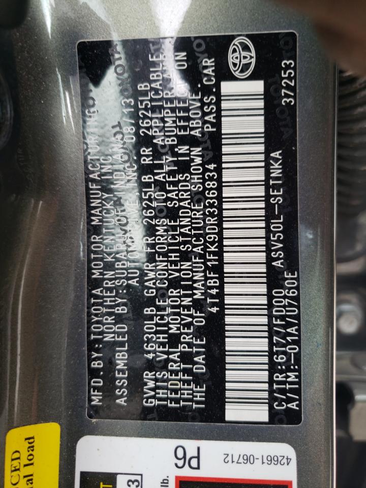 Photo 10 from auction – 2013 TOYOTA CAMRY L with VIN 4T4BF1FK9DR336834