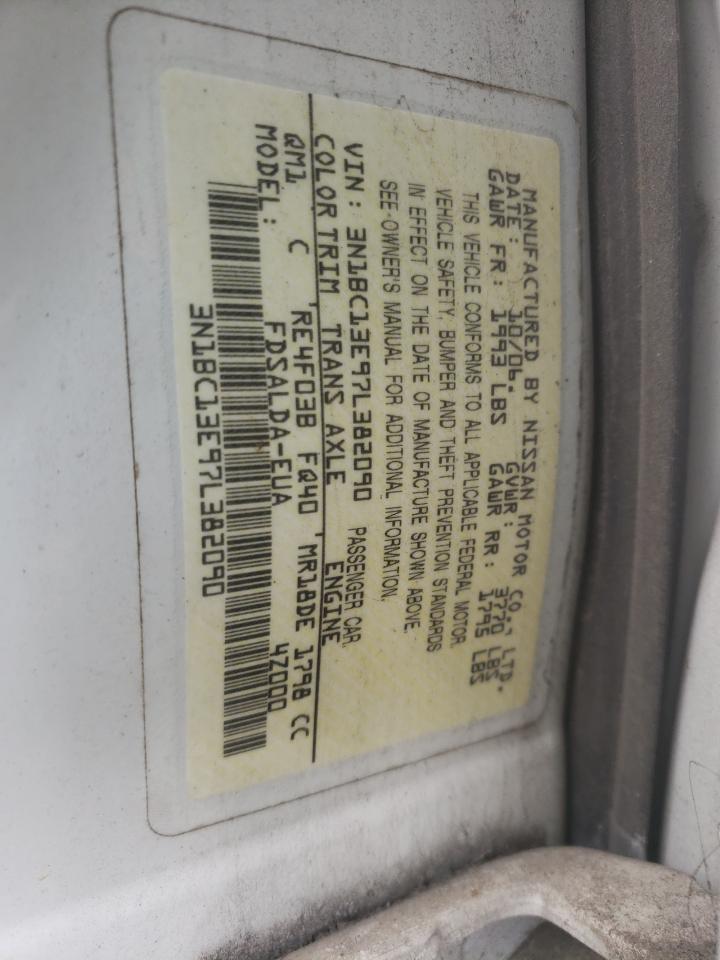 Photo 10 from auction – 2007 NISSAN VERSA S with VIN 3N1BC13E97L382090