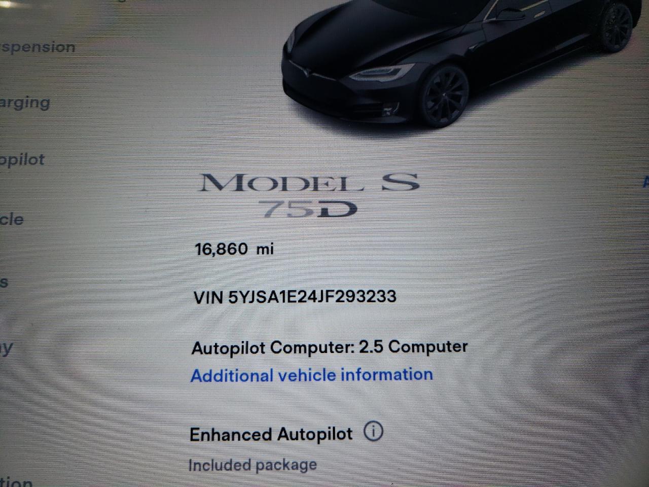 Photo 8 from auction – 2018 TESLA MODEL S with VIN 5YJSA1E24JF293233