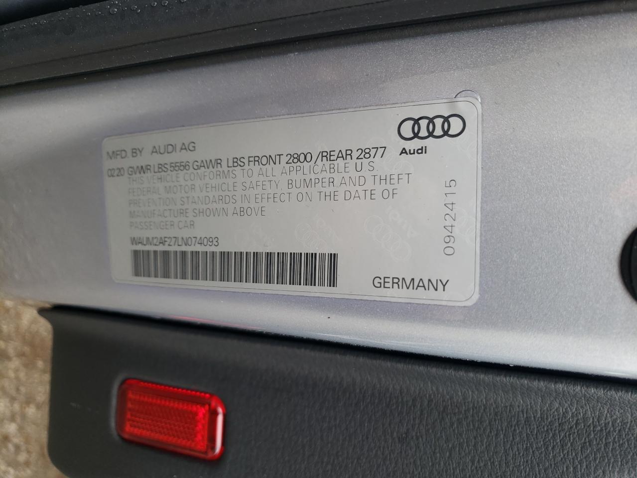 Photo 10 from auction – 2020 AUDI A6 PRESTIG with VIN WAUM2AF27LN074093