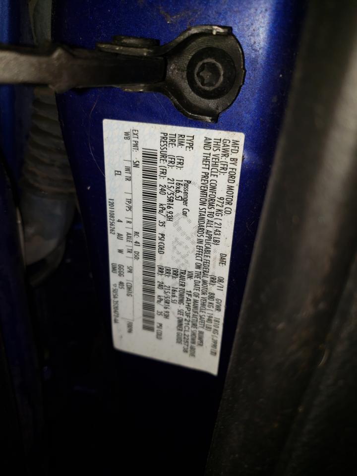 Photo 10 from auction – 2012 FORD FOCUS SE with VIN 1FAHP3F21CL225738