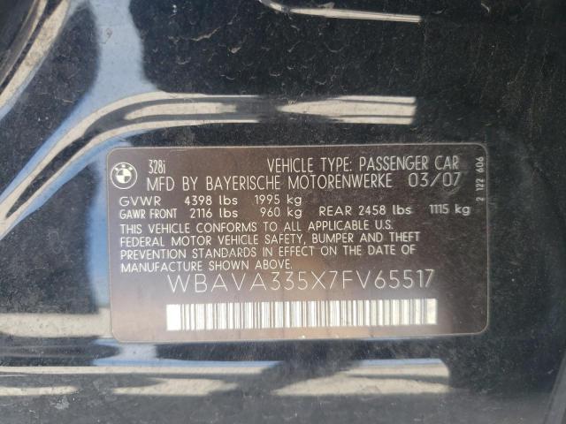 Photo 10 from auction – 2007 BMW 328 I with VIN WBAVA335X7FV65517