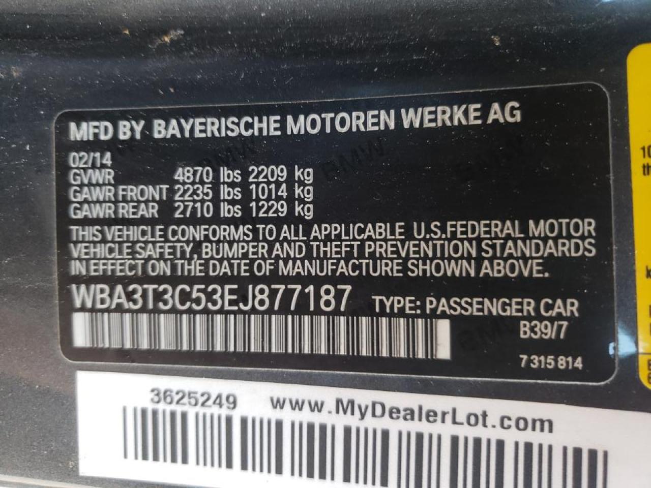Photo 10 from auction – 2014 BMW 435 I with VIN WBA3T3C53EJ877187