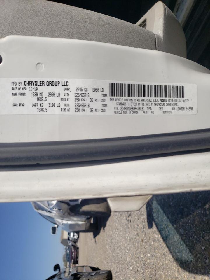 Photo 10 from auction – 2010 DODGE GRAND CARA with VIN 2D4RN4DE6AR478181