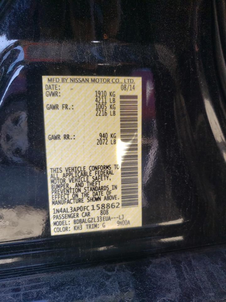 Photo 10 from auction – 2015 NISSAN ALTIMA 2.5 with VIN 1N4AL3AP0FC158862