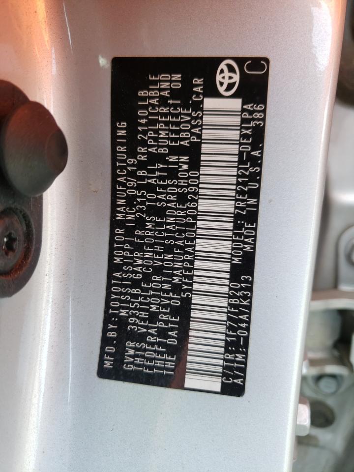 Photo 10 from auction – 2020 TOYOTA COROLLA LE with VIN 5YFEPRAE0LP062900