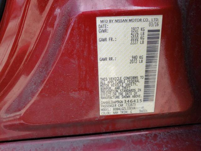 Photo 10 from auction – 2016 NISSAN ALTIMA 2.5 with VIN 1N4AL3AP9GN346415