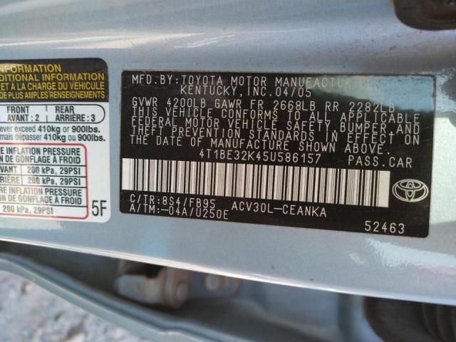 Photo 10 from auction – 2005 TOYOTA CAMRY LE with VIN 4T1BE32K45U586157