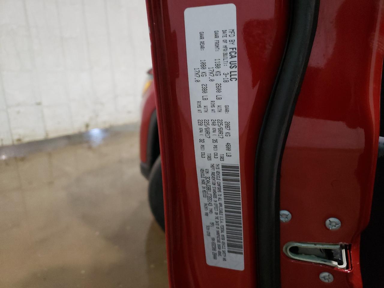 Photo 10 from auction – 2018 JEEP COMPASS LA with VIN 3C4NJDBB1JT355143