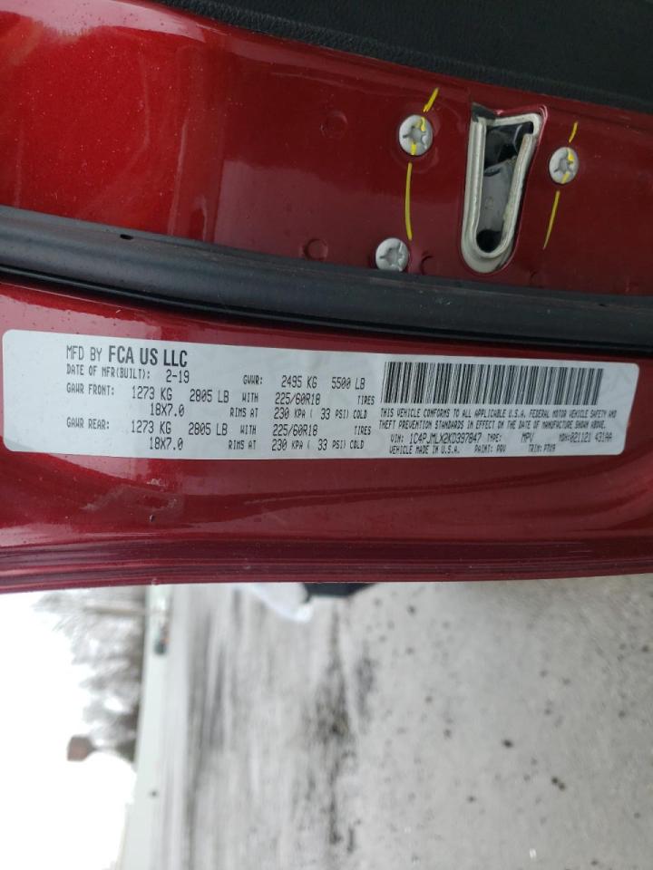 Photo 10 from auction – 2019 JEEP CHEROKEE L with VIN 1C4PJMLX2KD397847