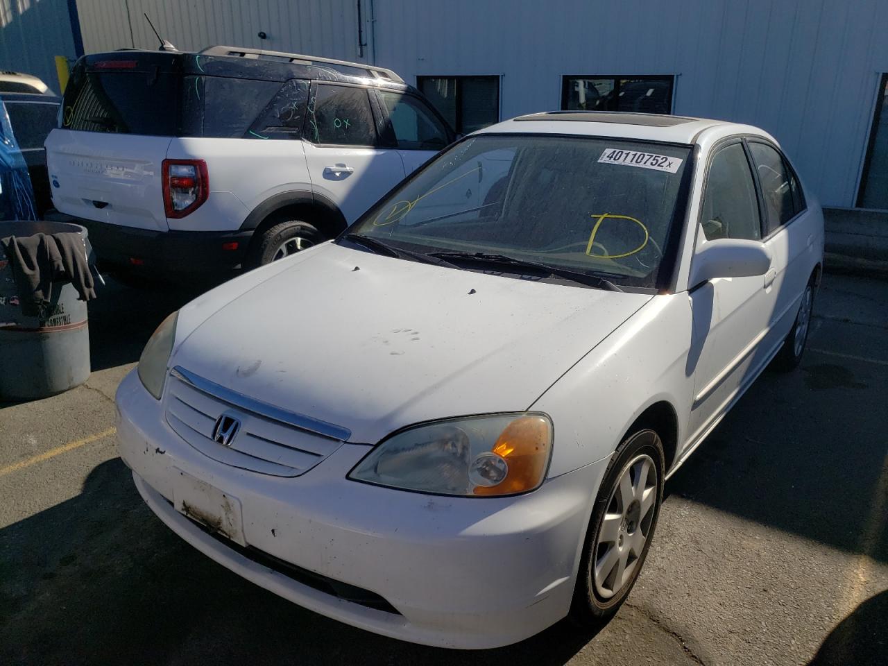 Photo 2 from auction – 2002 HONDA CIVIC EX with VIN 2HGES26782H500505