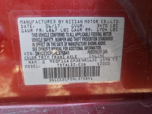 Photo 10 from auction – 2017 NISSAN VERSA NOTE with VIN 3N1CE2CP5HL375841