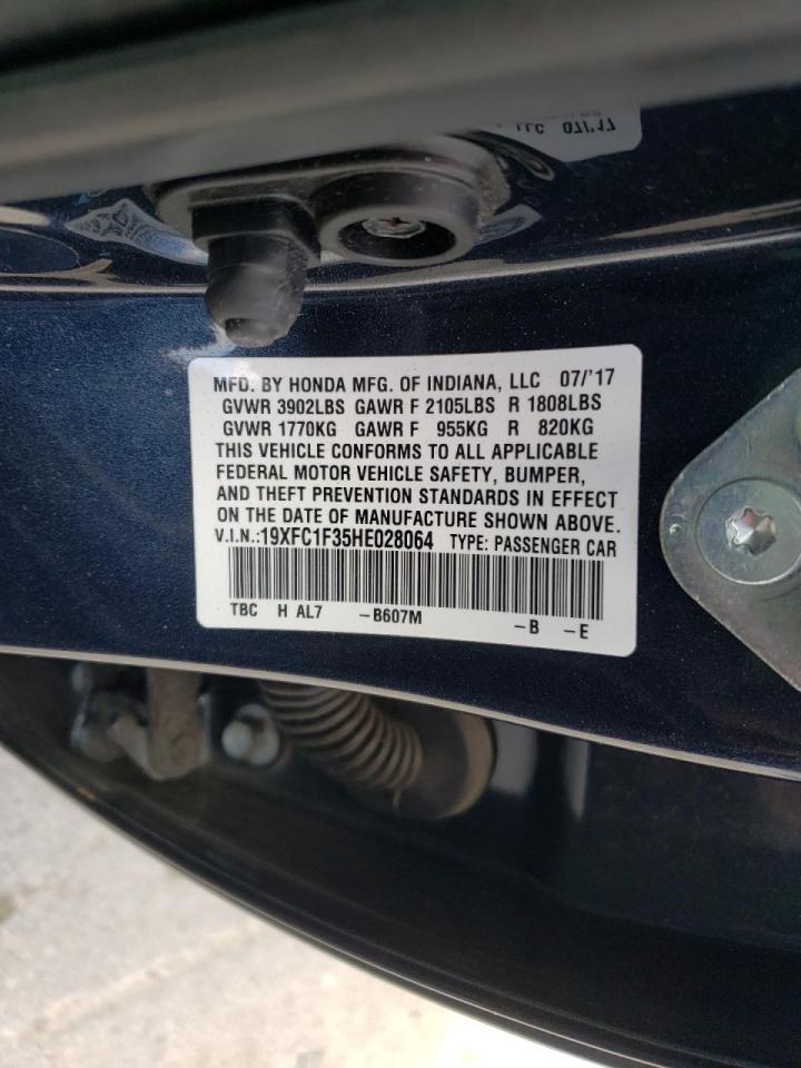 Photo 10 from auction – 2017 HONDA CIVIC EX with VIN 19XFC1F35HE028064