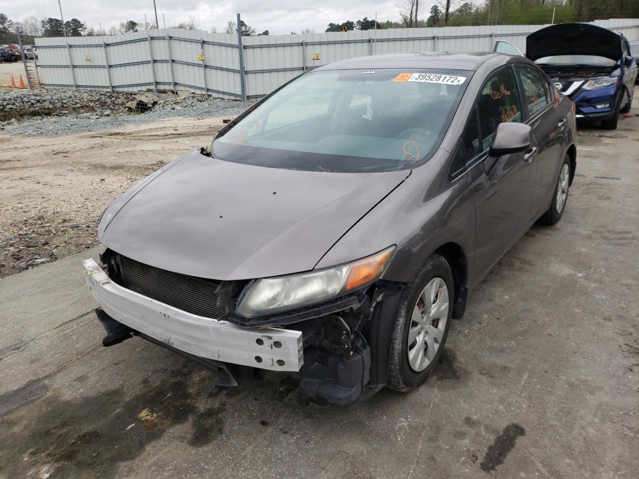 Photo 2 from auction – 2012 HONDA CIVIC LX with VIN 19XFB2F51CE383770