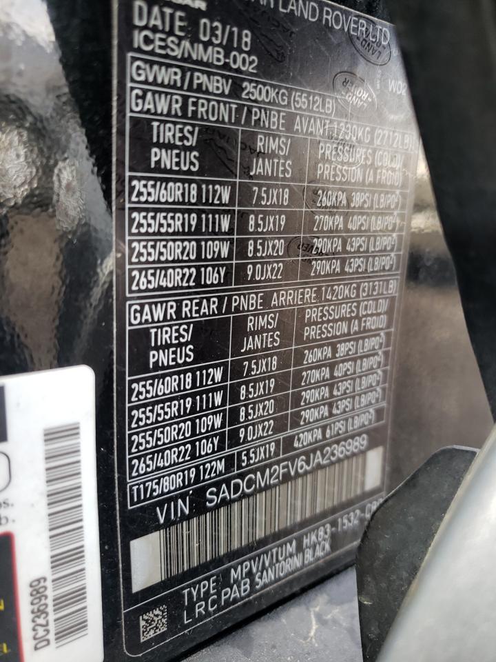 Photo 10 from auction – 2018 JAGUAR F-PACE S with VIN SADCM2FV6JA236989