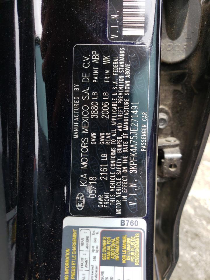 Photo 10 from auction – 2018 KIA FORTE LX with VIN 3KPFK4A75JE271491