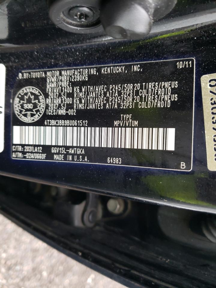 Photo 10 from auction – 2011 TOYOTA VENZA with VIN 4T3BK3BB9BU061512